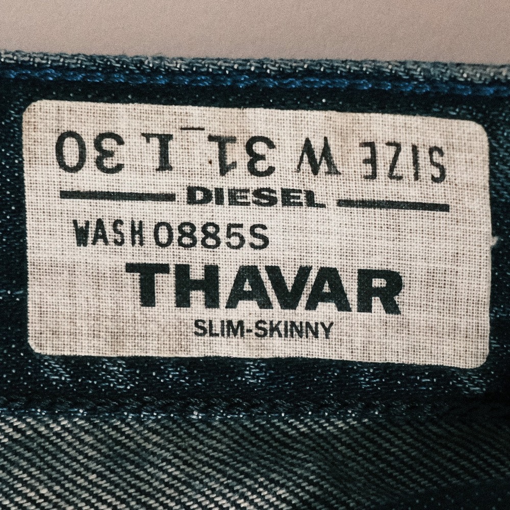 Diesel Industry Thavar Jeans Mens 31x30 Blue Dark Wash Slim Skinny Denim - Picture 3 of 16